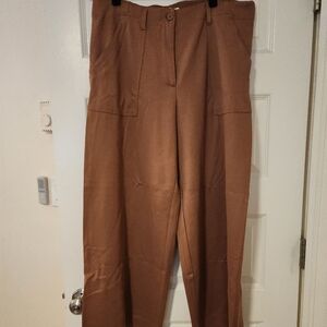Womens wide leg camel pants